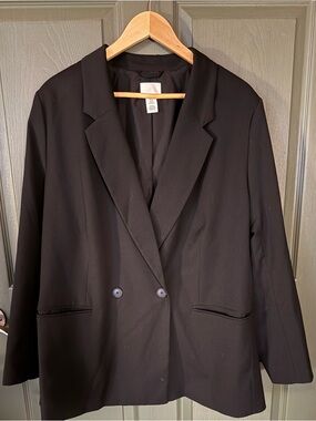 H&M Black Double-Breasted Blazer Jacket